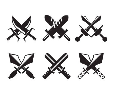 çapraz kılıç sembolü vektör illüstrasyonu