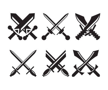 çapraz kılıç sembolü vektör illüstrasyonu