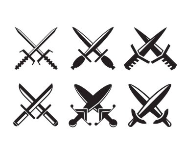 çapraz kılıç sembolü vektör illüstrasyonu