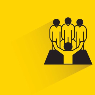 Sarı arkaplanda iş konferansı simgesi