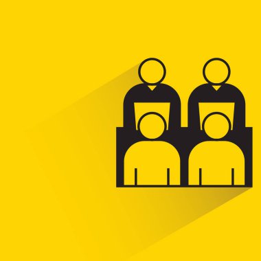 Sarı arkaplanda yönetim kurulu toplantı simgesi