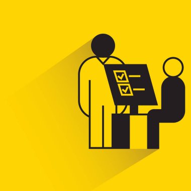 seminar registration point icon on yellow background
