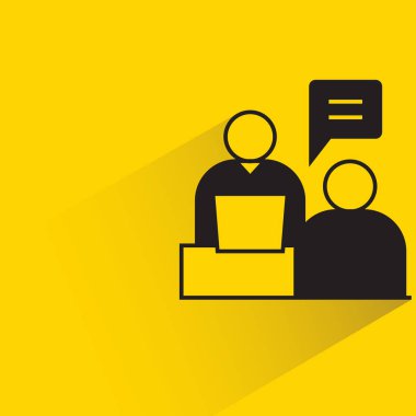 business consulting icon on yellow background