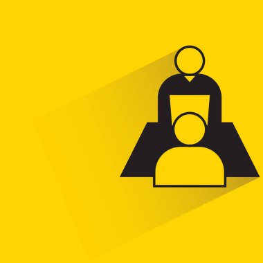 business consulting icon on yellow background