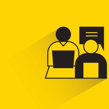 business consulting icon on yellow background