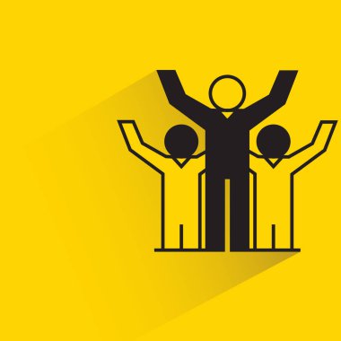 success people on yellow background