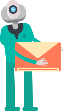 İnsansı Doktor Karakteri Posta İllüstrasyonu