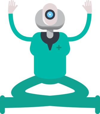 İnsansı Doktor Karakteri Oturan Çizimler