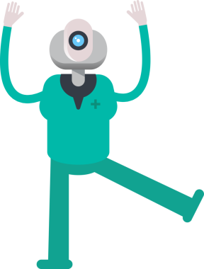 İnsansı Doktor Karakteri Rahatlatıcı Çizimler