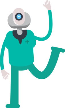 İnsansı Doktor Karakteri Rahatlatıcı Çizimler