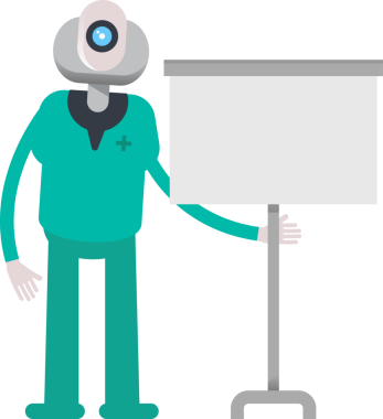 İnsansı Doktor Karakteri Sunar Whiteboard