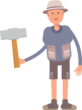 Turist Karakteri Sledge Hammer Tutuyor