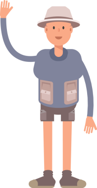 Turist Karakteri İllüstrasyon Kutlaması