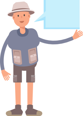 Turist Karakteri ve Konuşma Baloncuğu