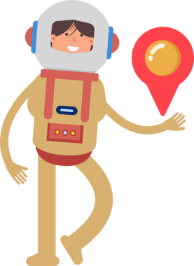 Astronot Karakteri Harita İğnesi Tutucu