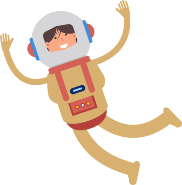 Astronot Karakteri Rahatlama ve Atlama