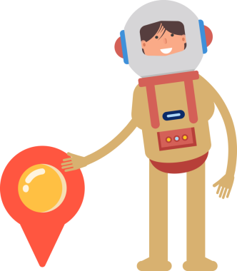 Astronot Karakteri ve Konum İğnesi