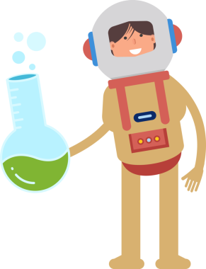 Astronot Karakter Tutucu Laboratuar Şişesi