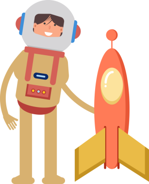 Astronot Karakteri ve Roketi