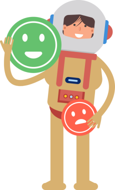 Astronot Karakteri ve Duygu Simgesi