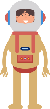 Astronot Karakteri Ayakta Çizim