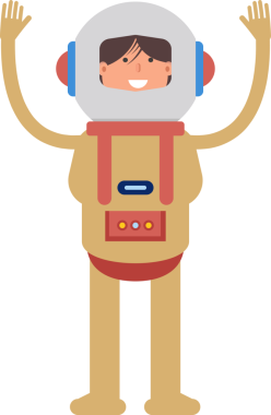 Astronot Karakteri Ellerinizi Kaldırın