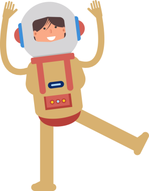 Astronot Karakteri Rahatlatıcı Çizim