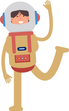 Astronot Karakteri Rahatlatıcı Çizim