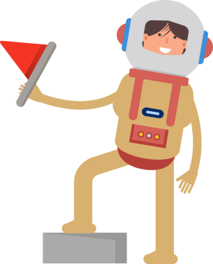 Astronot Karakteri Tutma Bayrağı