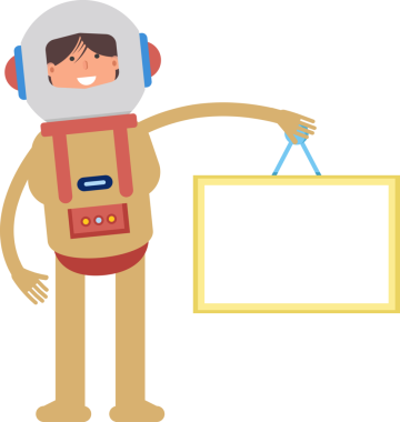 Astronot Karakteri Boş İmza Tutuyor