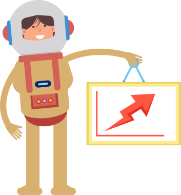 Astronot Karakter Tutucu Ok Çizelgesi