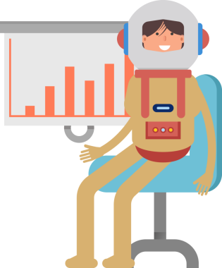 Astronot Karakteri Sunar Çubuk Çizelgesi