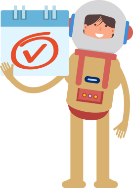 Astronot Karakteri ve İşaret İşaretini Kontrol Et