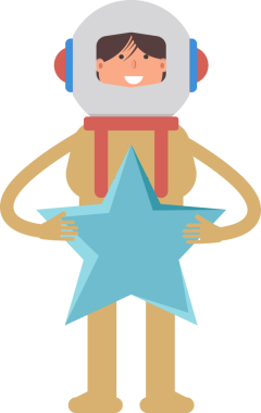 Astronot Karakteri Tutucu Yıldızı