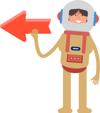 Astronot Karakteri ve Ok İşareti