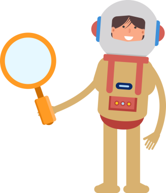 Astronot Karakteri Tutma Büyüteci