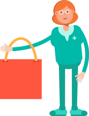 Kadın Doktor Karakteri Alışveriş Torbası