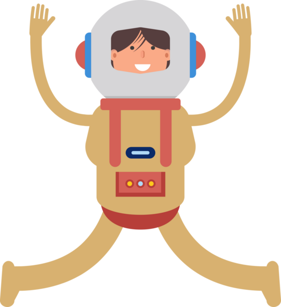 Astronot Karakteri Rahatlatıcı ve Sıçrayan Resimler