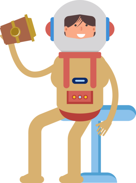 Astronot Karakteri Kahve İçiyor