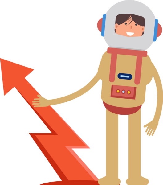 Astronot Karakteri ve Ok Çizelgesi