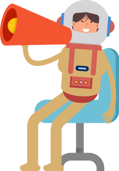 Astronot Karakteri ve Megafon