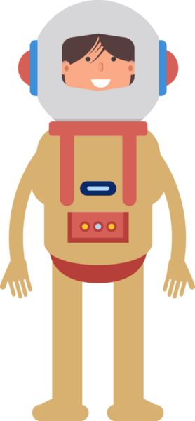 Astronot Karakteri Ayakta Çizim