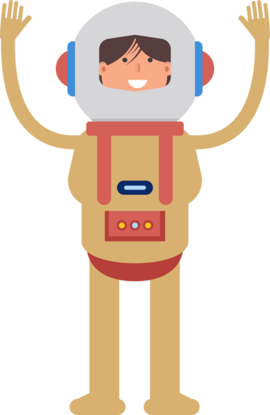 Astronot Karakteri Ellerinizi Kaldırın