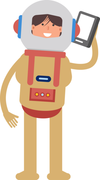 Astronot Karakteri Akıllı Telefonla Konuşuyor