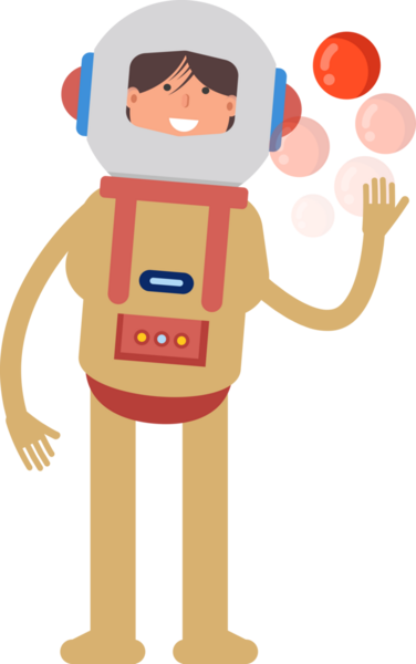 Astronot Karakteri Top Oynuyor