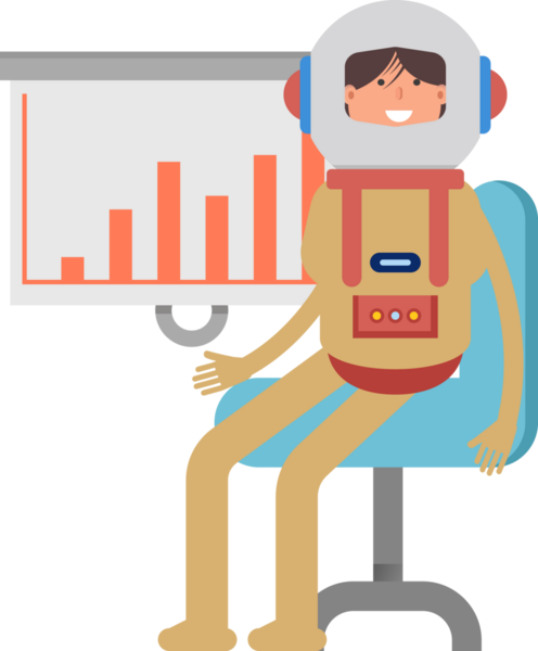 Astronot Karakteri Sunar Çubuk Çizelgesi