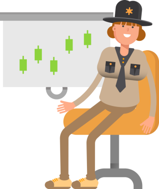 Bayan Şerif Karakteri Candlestick Çizelgesini Sunar