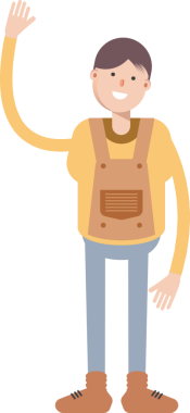 Erkek Karakteri Tek Elini Kaldırıyor