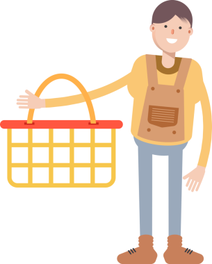 Erkek Karakter Tutucu Alışveriş Sepeti