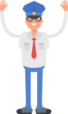 Postacı Karakteri Ellerinizi Kaldırın